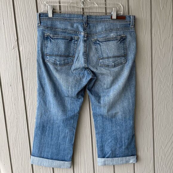 Y2K Polo Ralph Lauren Stretch Jeans Size 8 Cropped Denim Mid-Rise - Picture 3 of 8